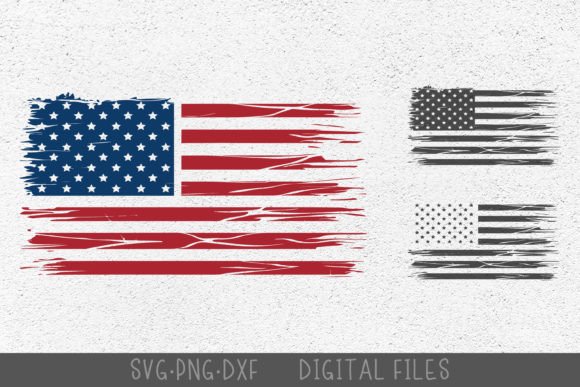4th of July American Distressed Flag SVG for Laser Cutting and Wall Decor