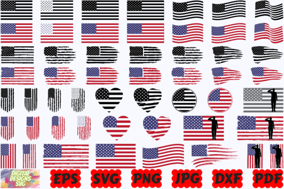 4th of July Flag SVG for Graphics and Crafts