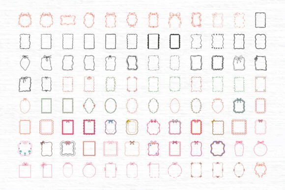 96 Coquette Frame Clipart SVG Bundle