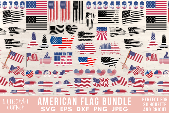 American Flag Graphics for Crafts