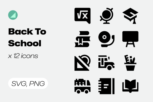 Back to School Solid Icons Graphics & Icons