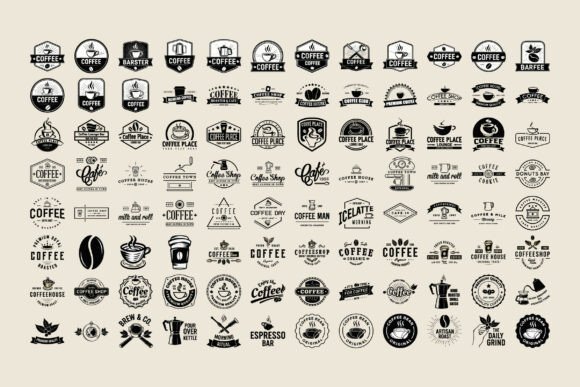 Coffee Badges: Cafe Logo Stamp Sticker — Logos & Graphics