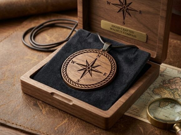 Compass Rose Pendant Laser Cut Design: Graphics for Crafts
