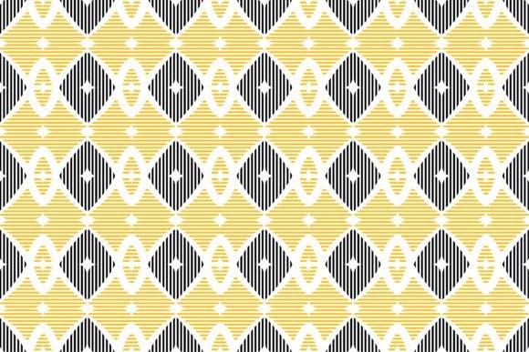 Curve Rectangle Line Pattern Yellow Blac