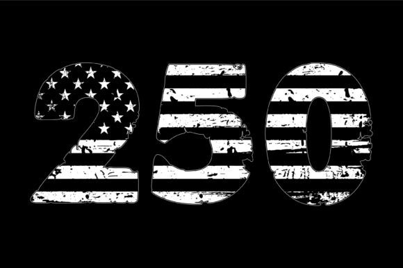 Distressed 4th of July 250 Flag Graphics for Crafts