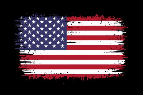 Distressed American Flag Grunge Design Graphics for Crafts