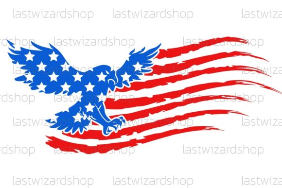Eagle Distressed American Flag Svg For Crafts And Graphics