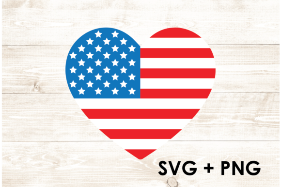 Flag Heart Graphic for Crafts