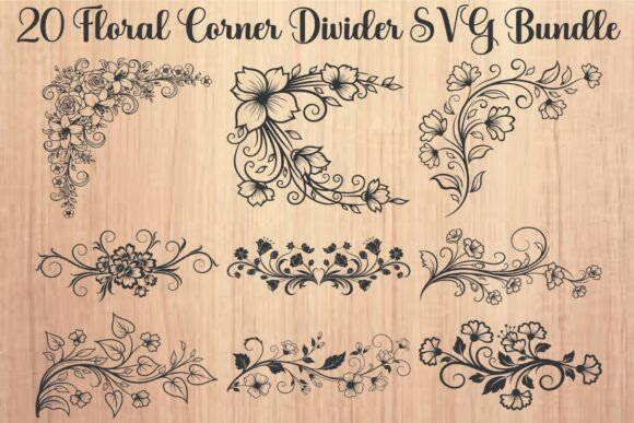 Floral Corner Divider Bundle: Graphics for Crafts & Branding