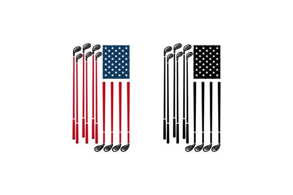 Golf Clubs USA Flag Graphics for Local Business Branding