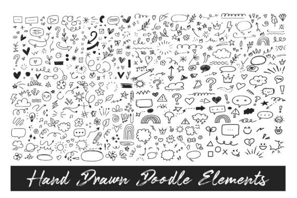 Hand Drawn Doodle Elements Mega Set Pro: Graphics for Crafts