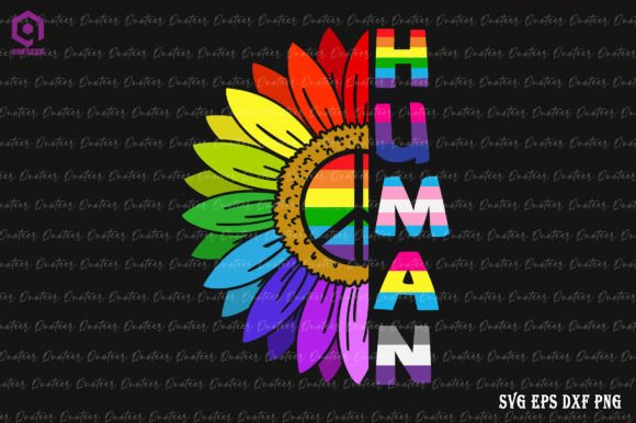 Human Sunflower LGBT Flag Graphics for Local Crafts