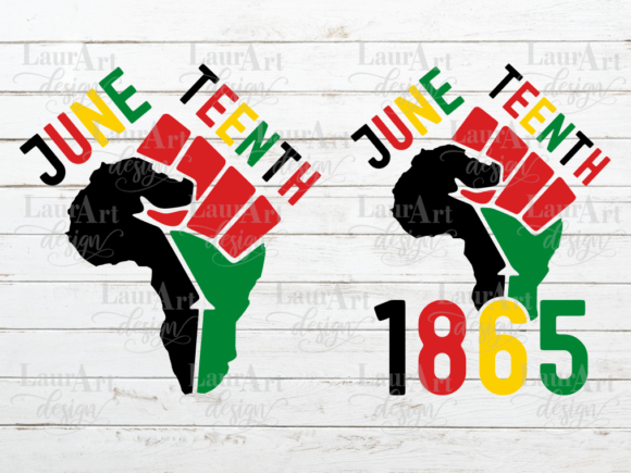 Juneteenth 1865 Fist African Map Flag Graphics for Crafts