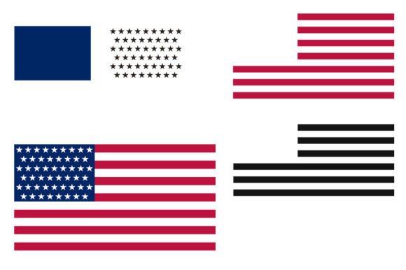 Layered US Flag Graphics for Crafts