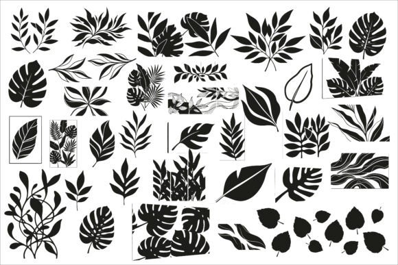 Modern Abstract Leaf Wall Panel Graphics for Crafts