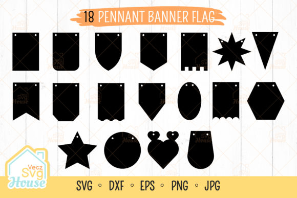 Pennant Banner Flag Graphics for Crafts