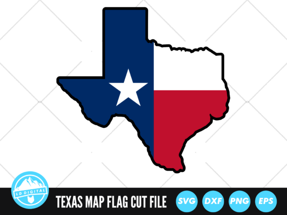 Texas Map Flag SVG For Crafts And Graphics
