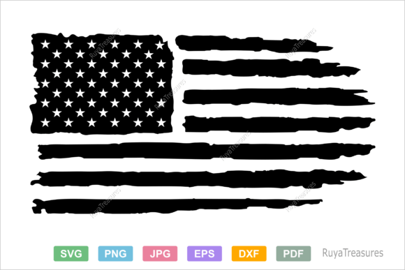 USA Distressed Flag Graphic for Crafts