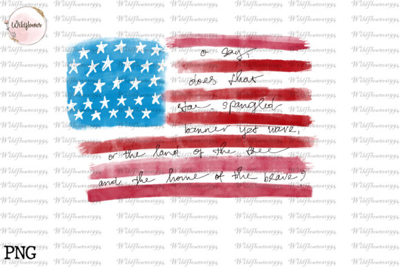 USA Flag 4th of July Graphic for Blogs and Crafts