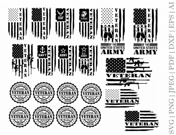 Veteran Flag Svg For Crafts And Graphics