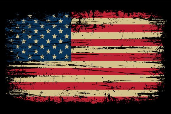 Vintage Grunge American Flag Design