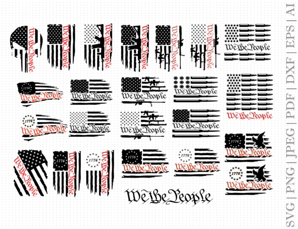 We the People Flag Svg Bundle Graphics for Crafts