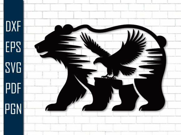 Wildlife Grizzly Bear Eagle Metal Sign