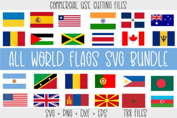 World Flags SVG Bundle for Crafts and Graphics